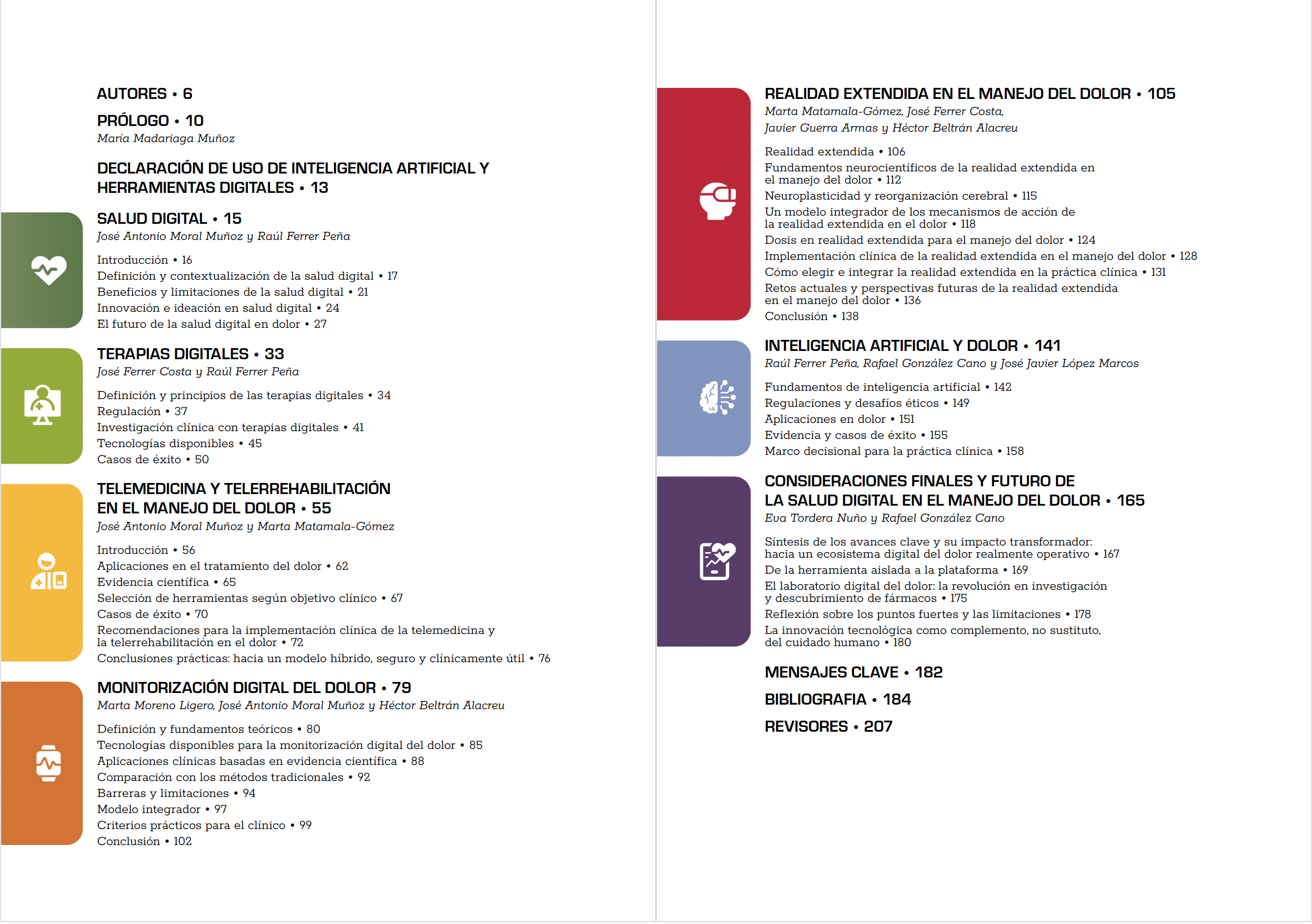 indice libro Salud Digital y Dolor SEDTech